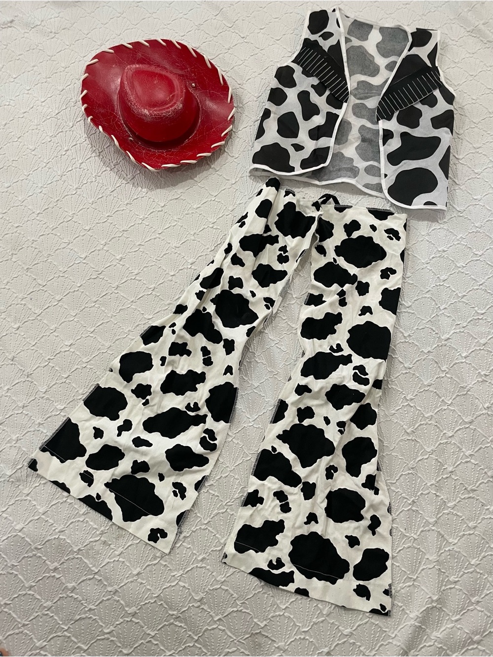 Toy Story Themed Moo Cow Print Flared Costume - Black & White